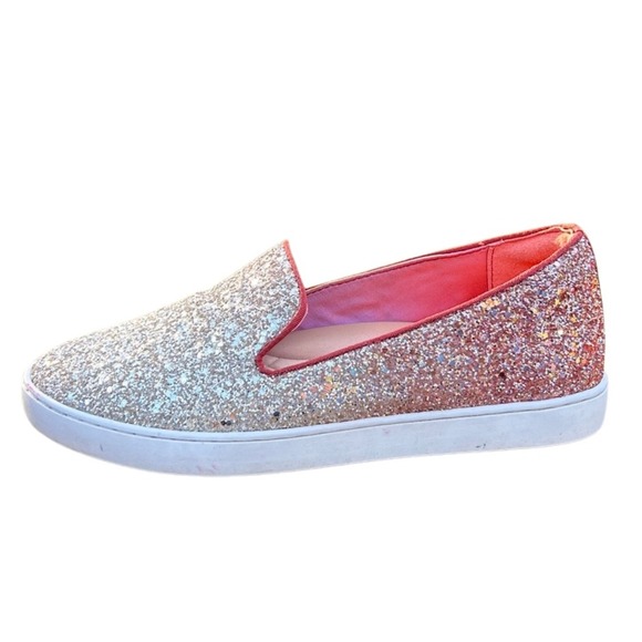 Birdies Glitter Slip On Sneakers Rose Gold Sparkle Comfort Shoes Women - Picture 5 of 12